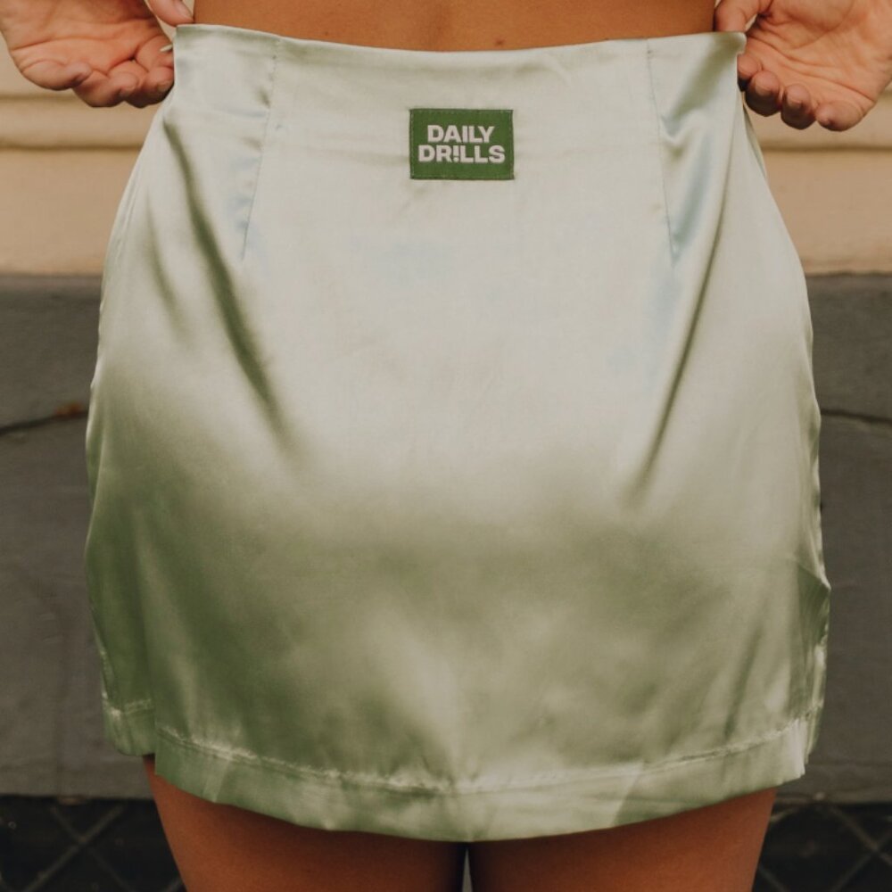 Daily Drills Satin Mini Skirt - sweet pea